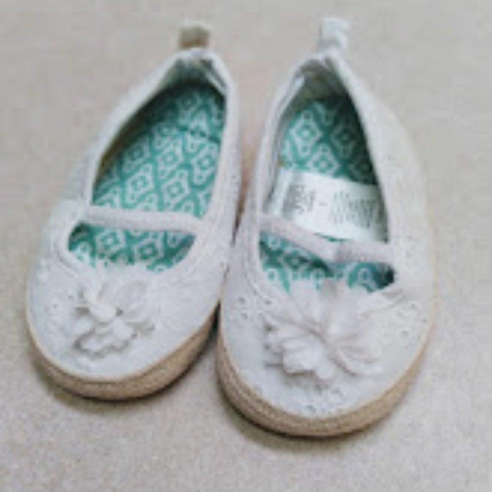 Just One You White Infant Flats Size 2